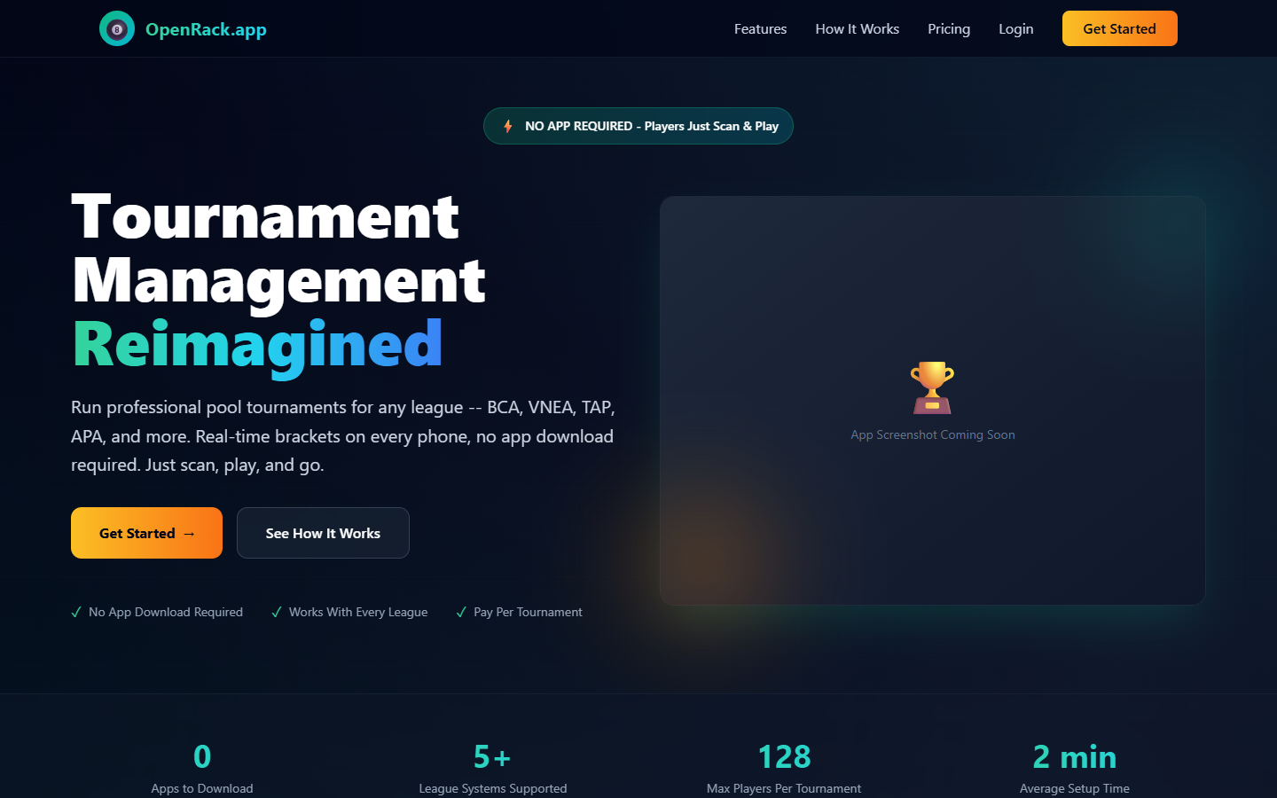 OpenRack pool tournament platform
